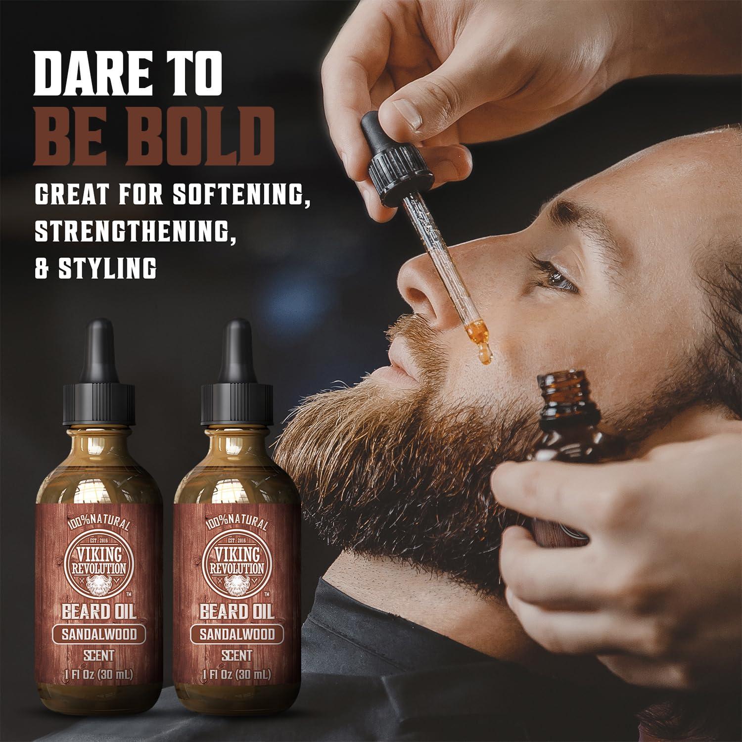 image:imageViking Revolution Majestic Oud Beard Oil for Men Natural Mens Beard Oil with Argan Oil and Jojoba Oil Beard Softener Strengthens and Moisturizes Beard Conditioner for Men Majestic Oud1 PackSandalwood