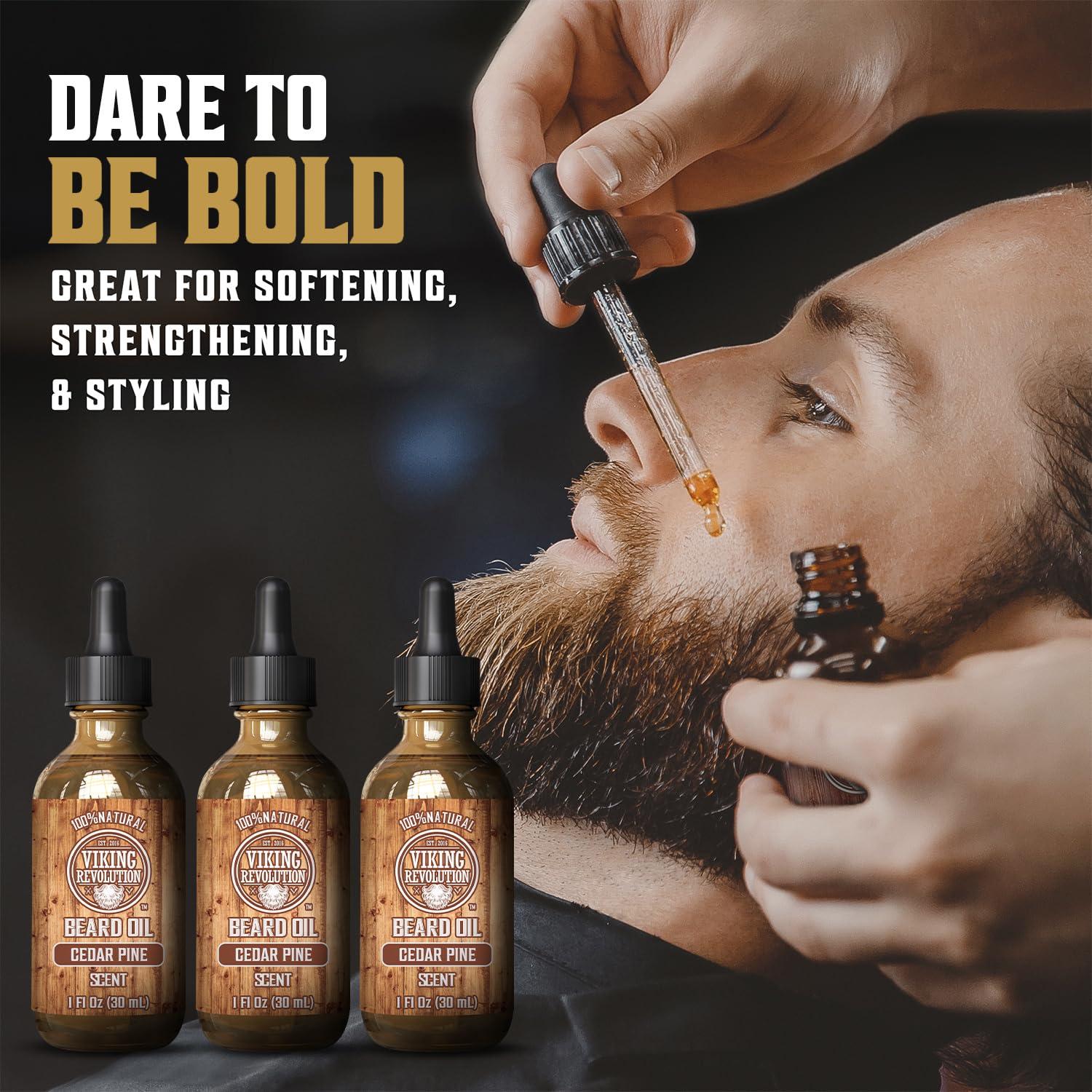 image:imageViking Revolution Majestic Oud Beard Oil for Men Natural Mens Beard Oil with Argan Oil and Jojoba Oil Beard Softener Strengthens and Moisturizes Beard Conditioner for Men Majestic Oud1 PackCedar Pine