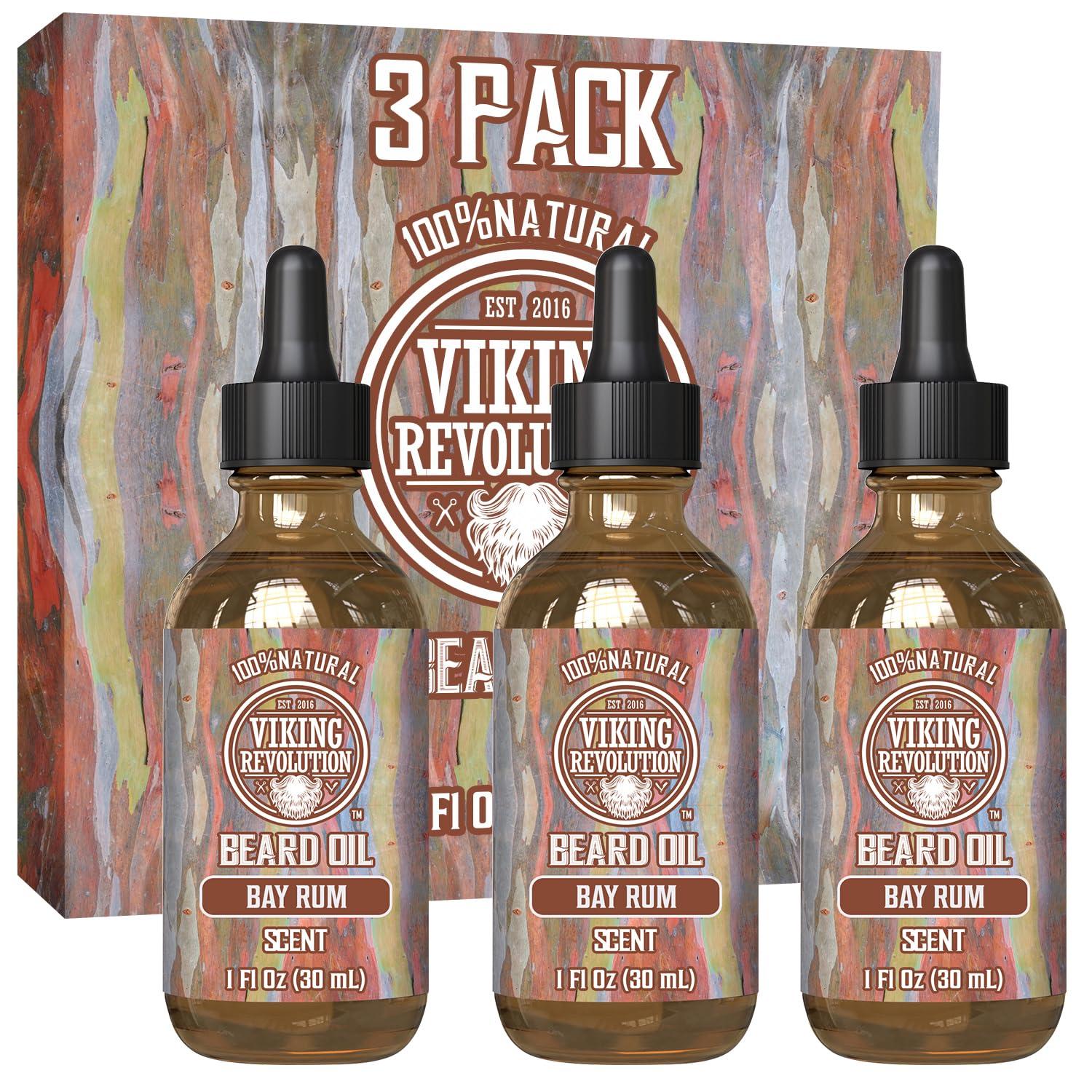 image:imageViking Revolution Majestic Oud Beard Oil for Men Natural Mens Beard Oil with Argan Oil and Jojoba Oil Beard Softener Strengthens and Moisturizes Beard Conditioner for Men Majestic Oud1 PackBay Rum