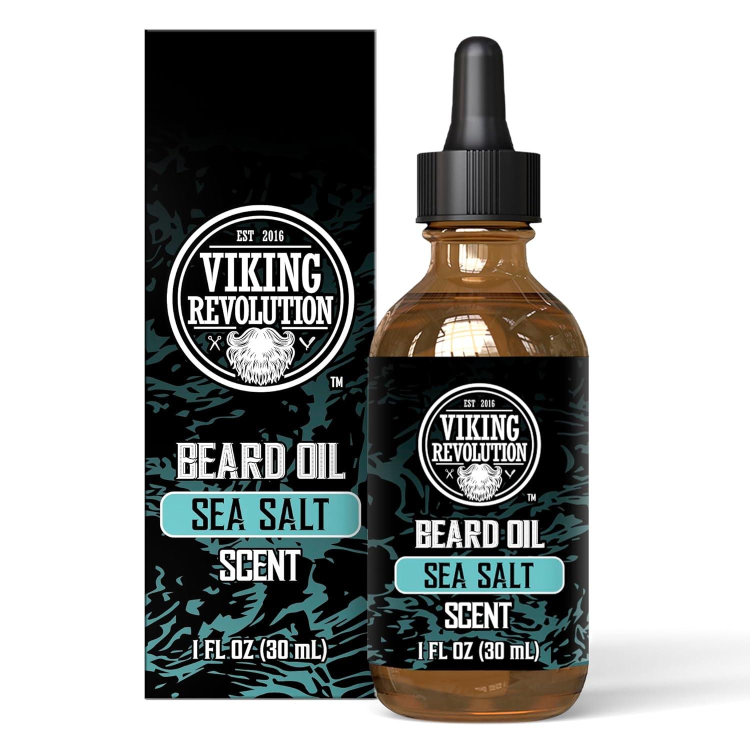 image:imageViking Revolution Majestic Oud Beard Oil for Men Natural Mens Beard Oil with Argan Oil and Jojoba Oil Beard Softener Strengthens and Moisturizes Beard Conditioner for Men Majestic Oud1 PackSea Salt