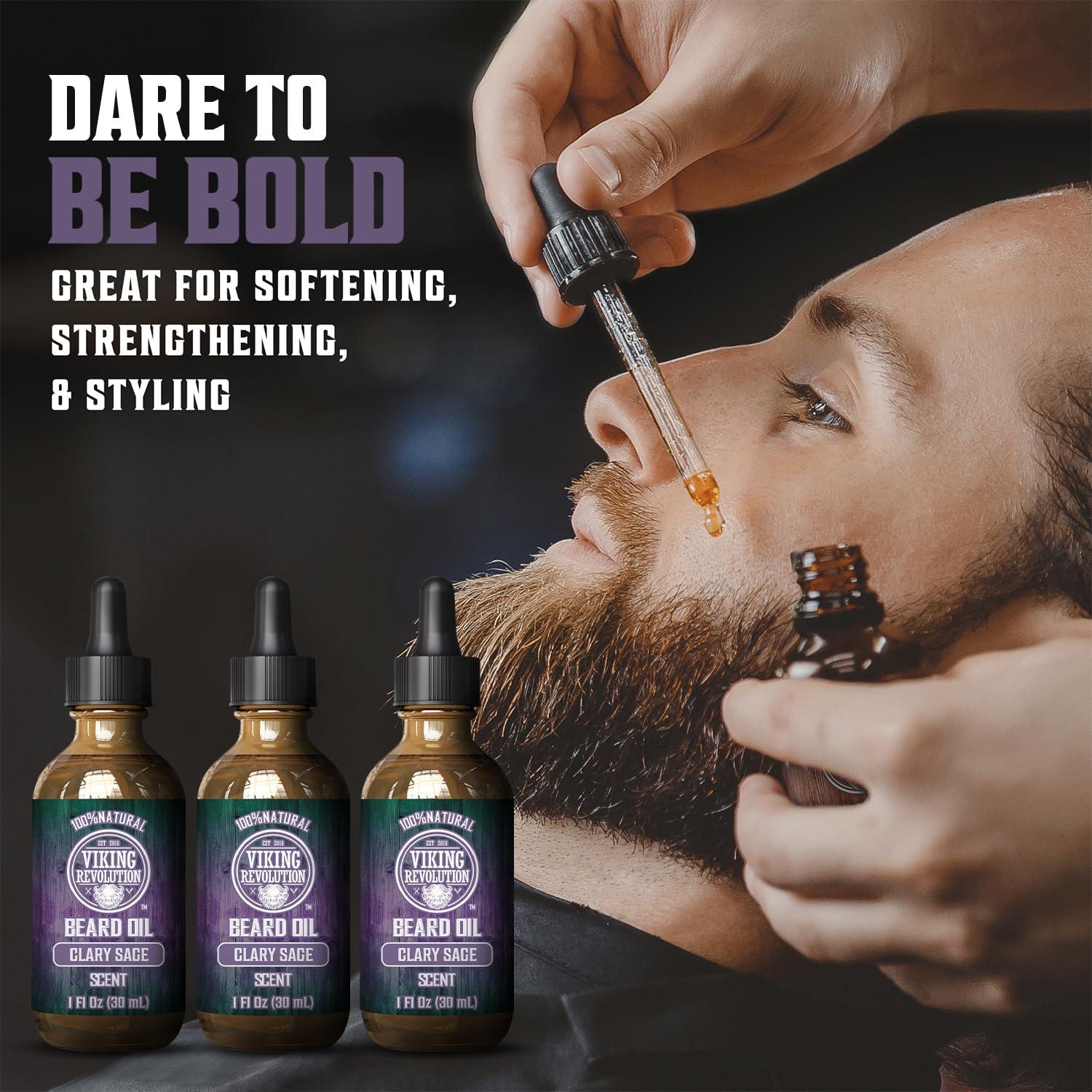 image:imageViking Revolution Majestic Oud Beard Oil for Men Natural Mens Beard Oil with Argan Oil and Jojoba Oil Beard Softener Strengthens and Moisturizes Beard Conditioner for Men Majestic Oud1 PackClary Sage