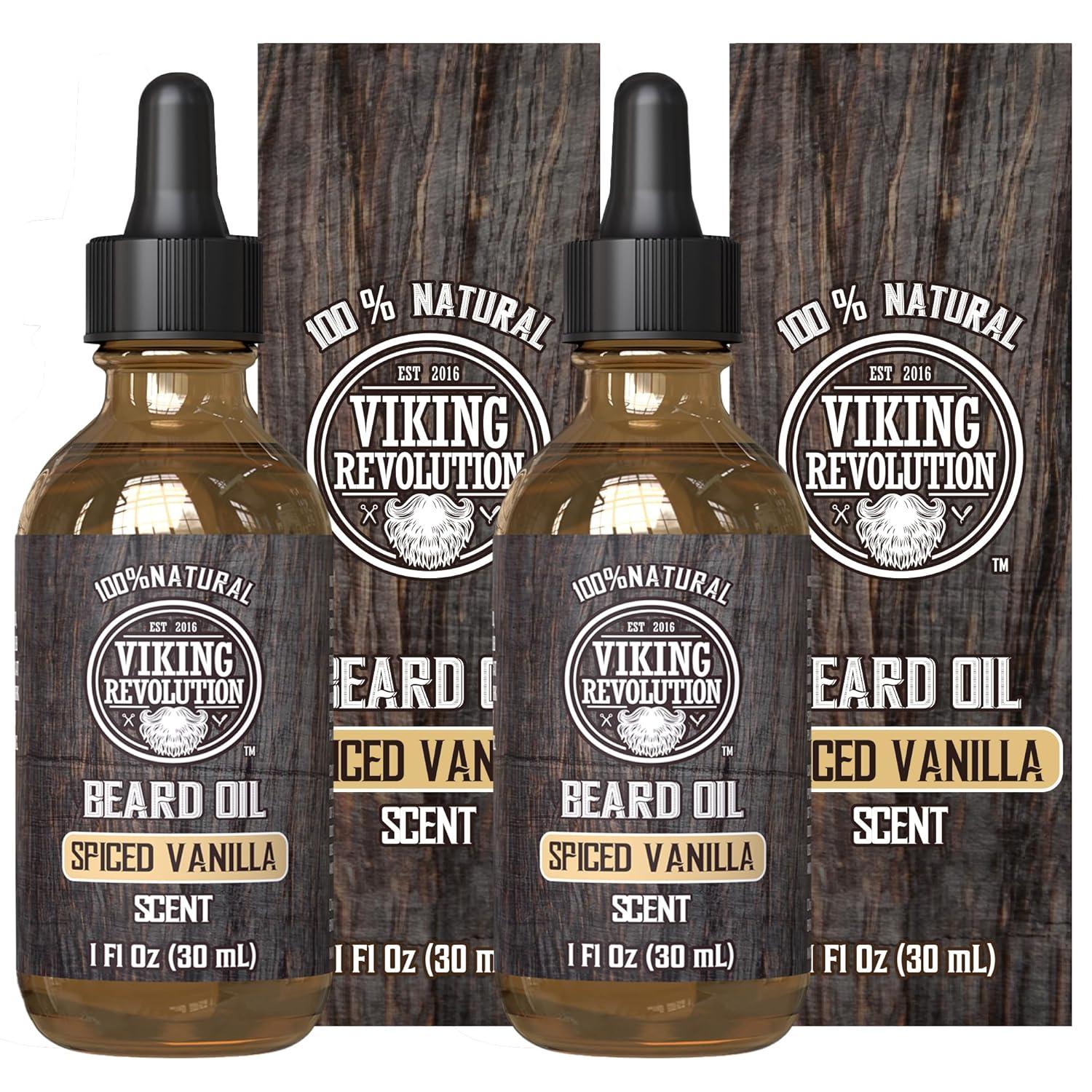 image:imageViking Revolution Majestic Oud Beard Oil for Men Natural Mens Beard Oil with Argan Oil and Jojoba Oil Beard Softener Strengthens and Moisturizes Beard Conditioner for Men Majestic Oud1 PackSpiced Vanilla