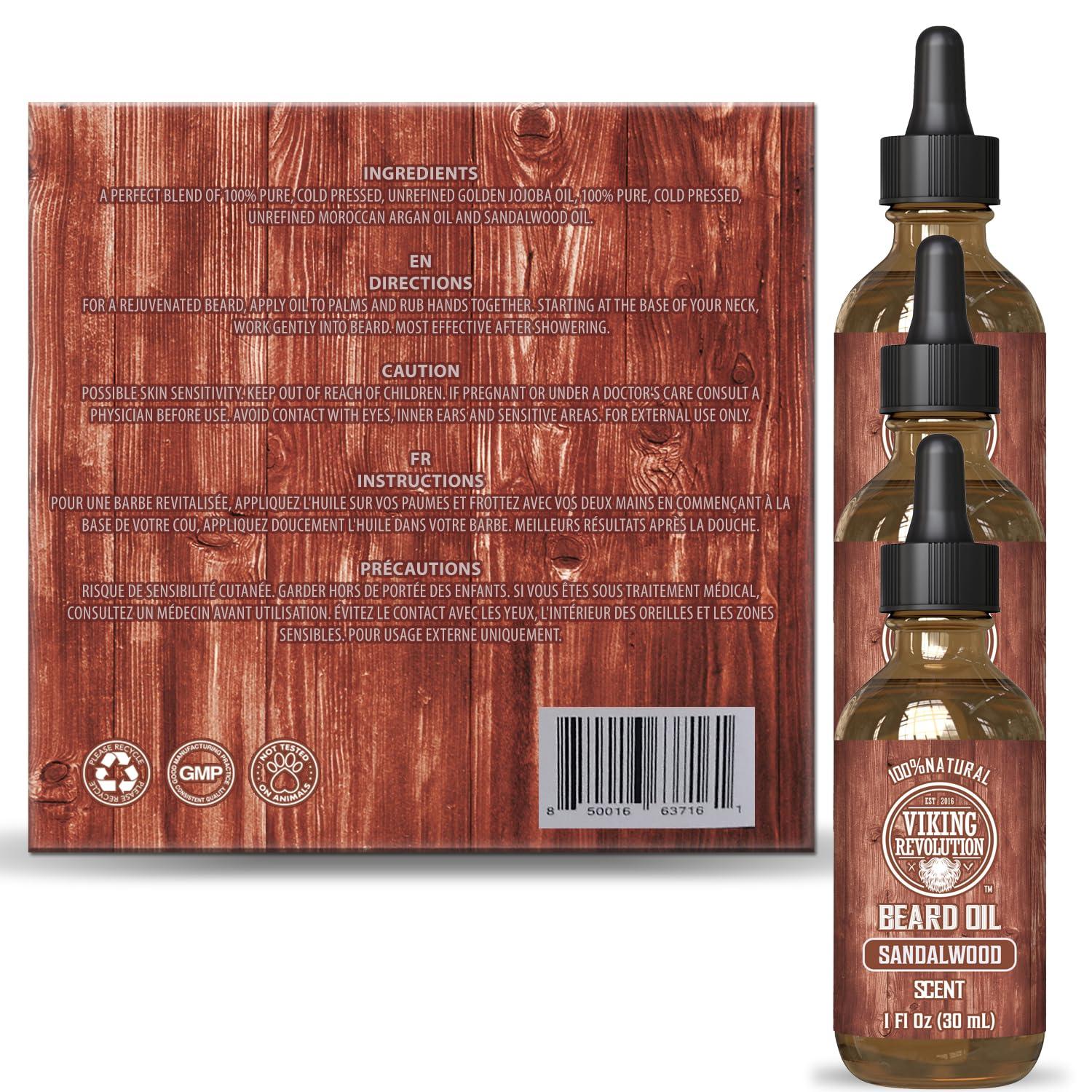 image:imageViking Revolution Majestic Oud Beard Oil for Men Natural Mens Beard Oil with Argan Oil and Jojoba Oil Beard Softener Strengthens and Moisturizes Beard Conditioner for Men Majestic Oud1 PackSandalwood