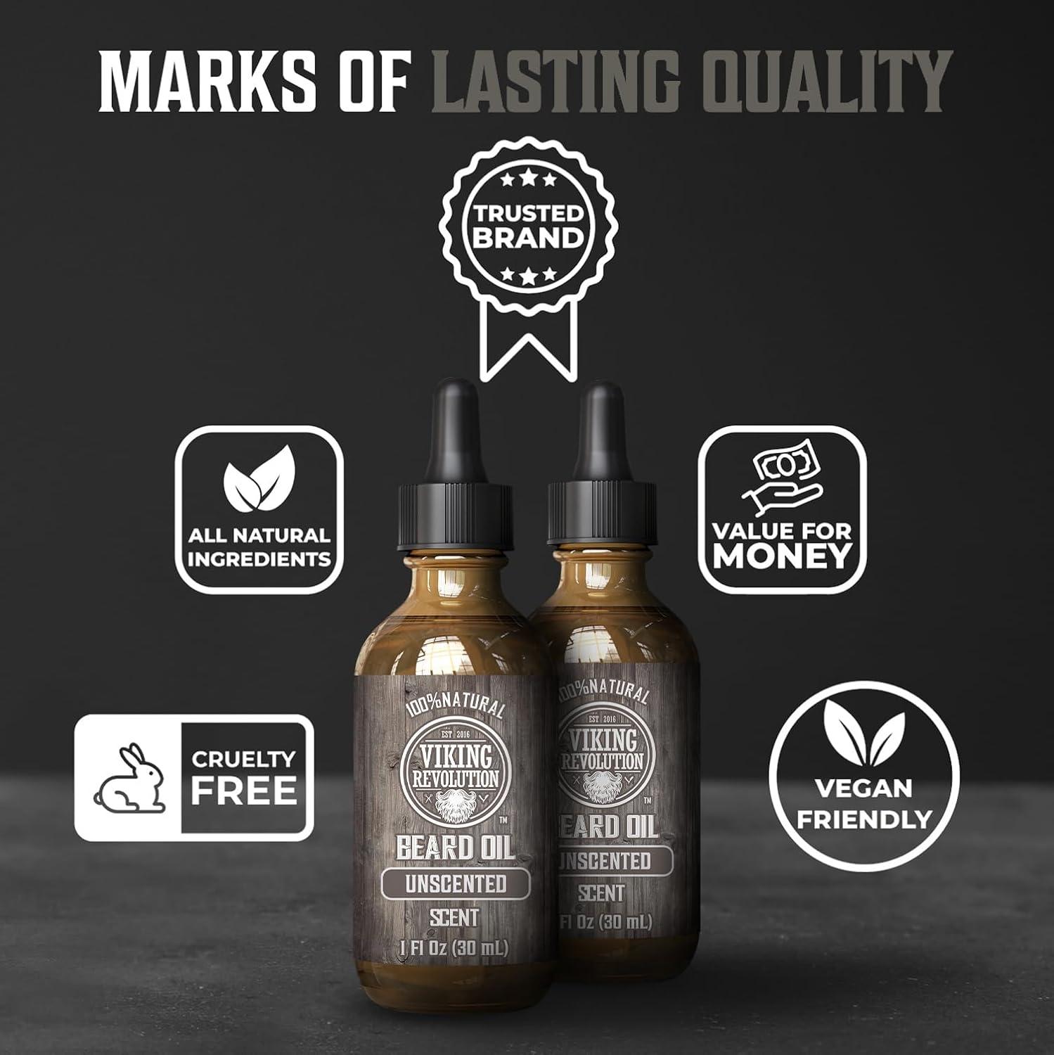 image:imageViking Revolution Majestic Oud Beard Oil for Men Natural Mens Beard Oil with Argan Oil and Jojoba Oil Beard Softener Strengthens and Moisturizes Beard Conditioner for Men Majestic Oud1 PackUnscented