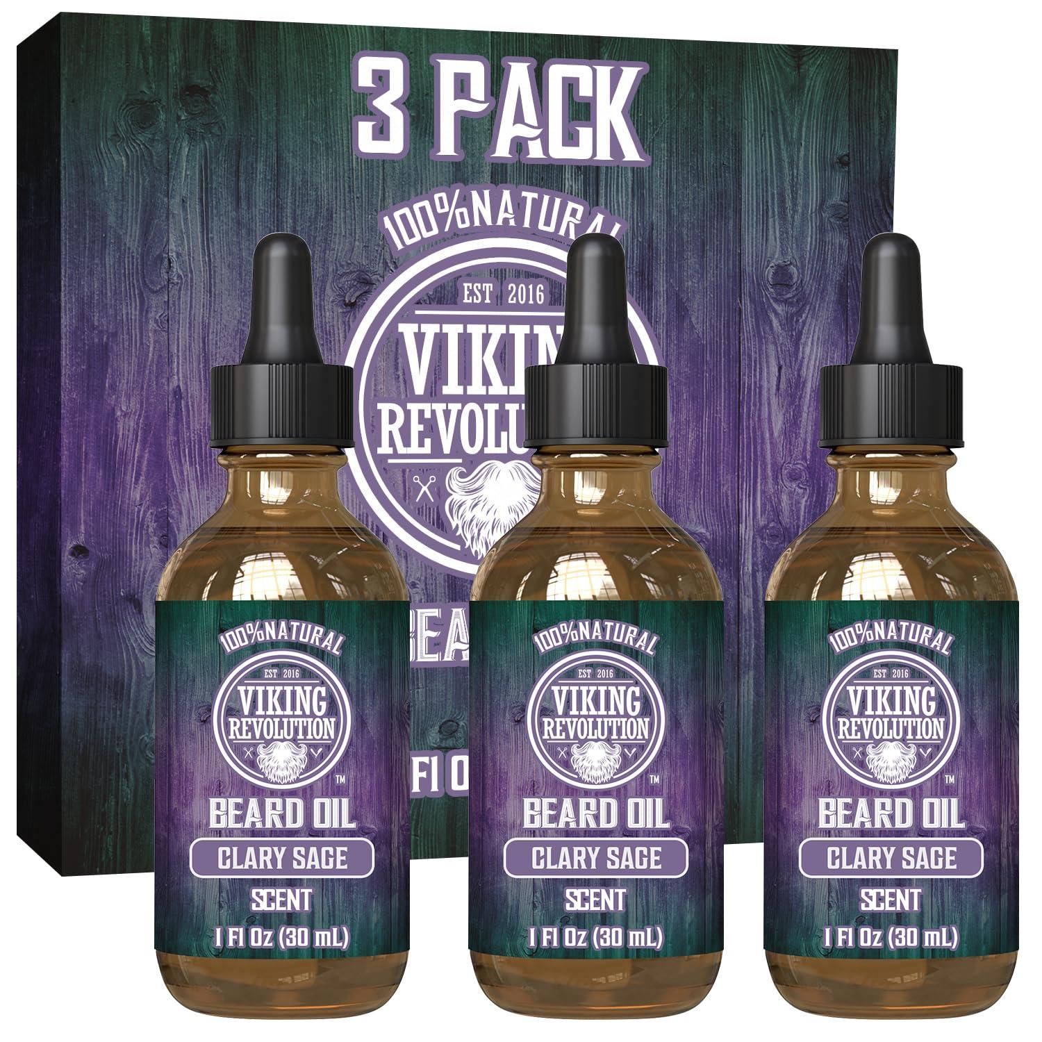 image:imageViking Revolution Majestic Oud Beard Oil for Men Natural Mens Beard Oil with Argan Oil and Jojoba Oil Beard Softener Strengthens and Moisturizes Beard Conditioner for Men Majestic Oud1 PackClary Sage