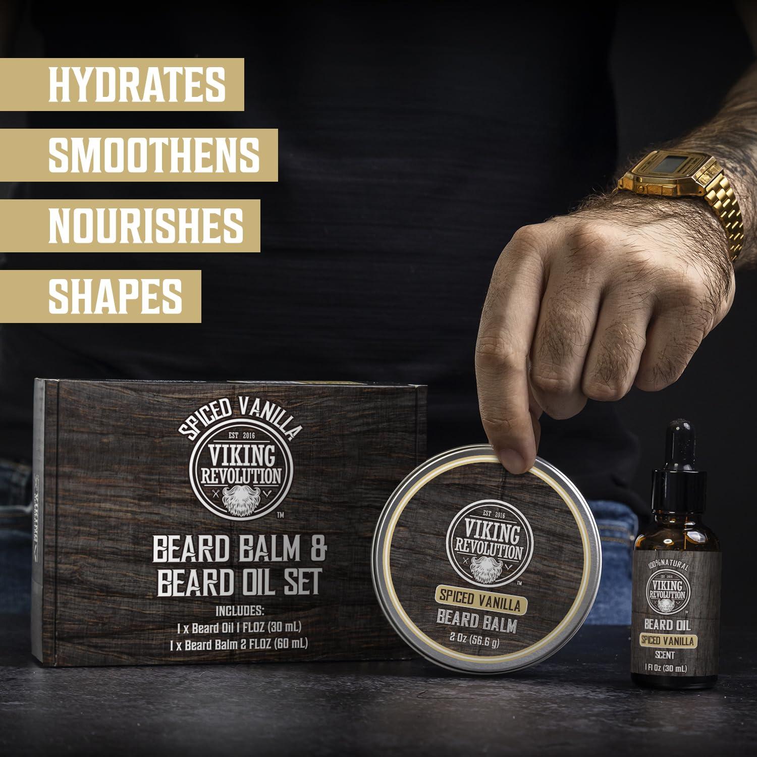 image:imageViking Revolution Majestic Oud Beard Oil for Men Natural Mens Beard Oil with Argan Oil and Jojoba Oil Beard Softener Strengthens and Moisturizes Beard Conditioner for Men Majestic Oud1 PackSpiced Vanilla