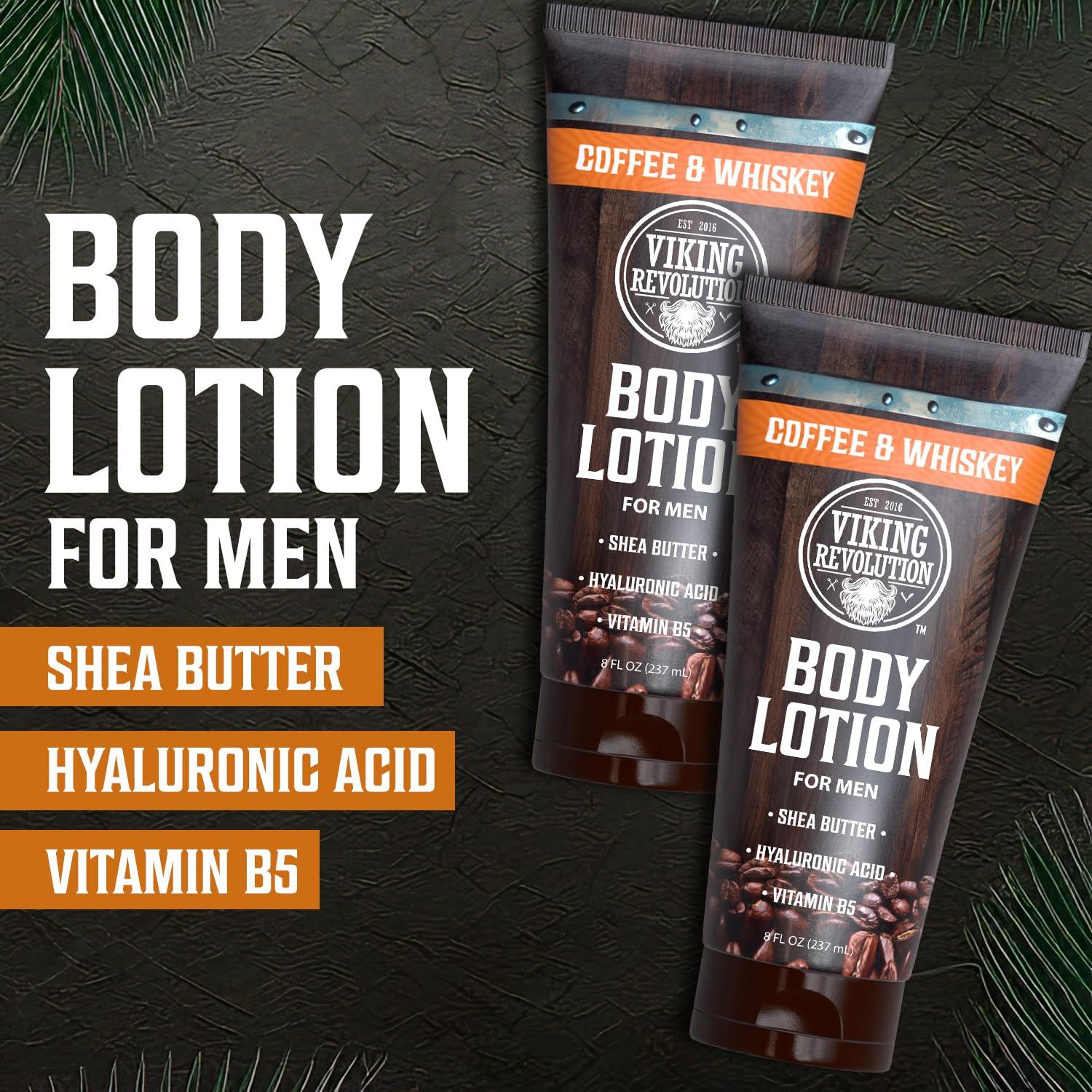 image:imageViking Revolution Sandalwood Body Lotion for Men Mens Lotion for Dry Skin with Shea Butter Hyaluronic Acid and Vitamin B5 Nourishing Mens Body Lotion for Hydrated and Smooth Skin 8oz 1 PackCoffee Whiskey