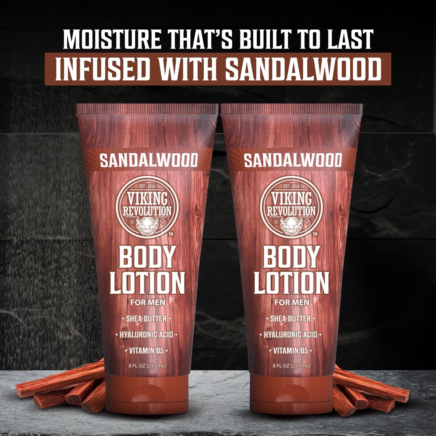 image:imageViking Revolution Sandalwood Body Lotion for Men Mens Lotion for Dry Skin with Shea Butter Hyaluronic Acid and Vitamin B5 Nourishing Mens Body Lotion for Hydrated and Smooth Skin 8oz 1 PackSandalwood