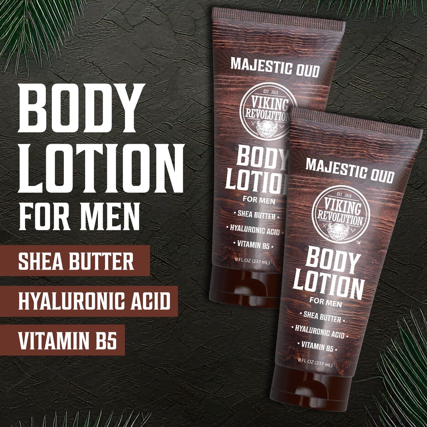 image:imageViking Revolution Sandalwood Body Lotion for Men Mens Lotion for Dry Skin with Shea Butter Hyaluronic Acid and Vitamin B5 Nourishing Mens Body Lotion for Hydrated and Smooth Skin 8oz 1 PackMajestic Oud