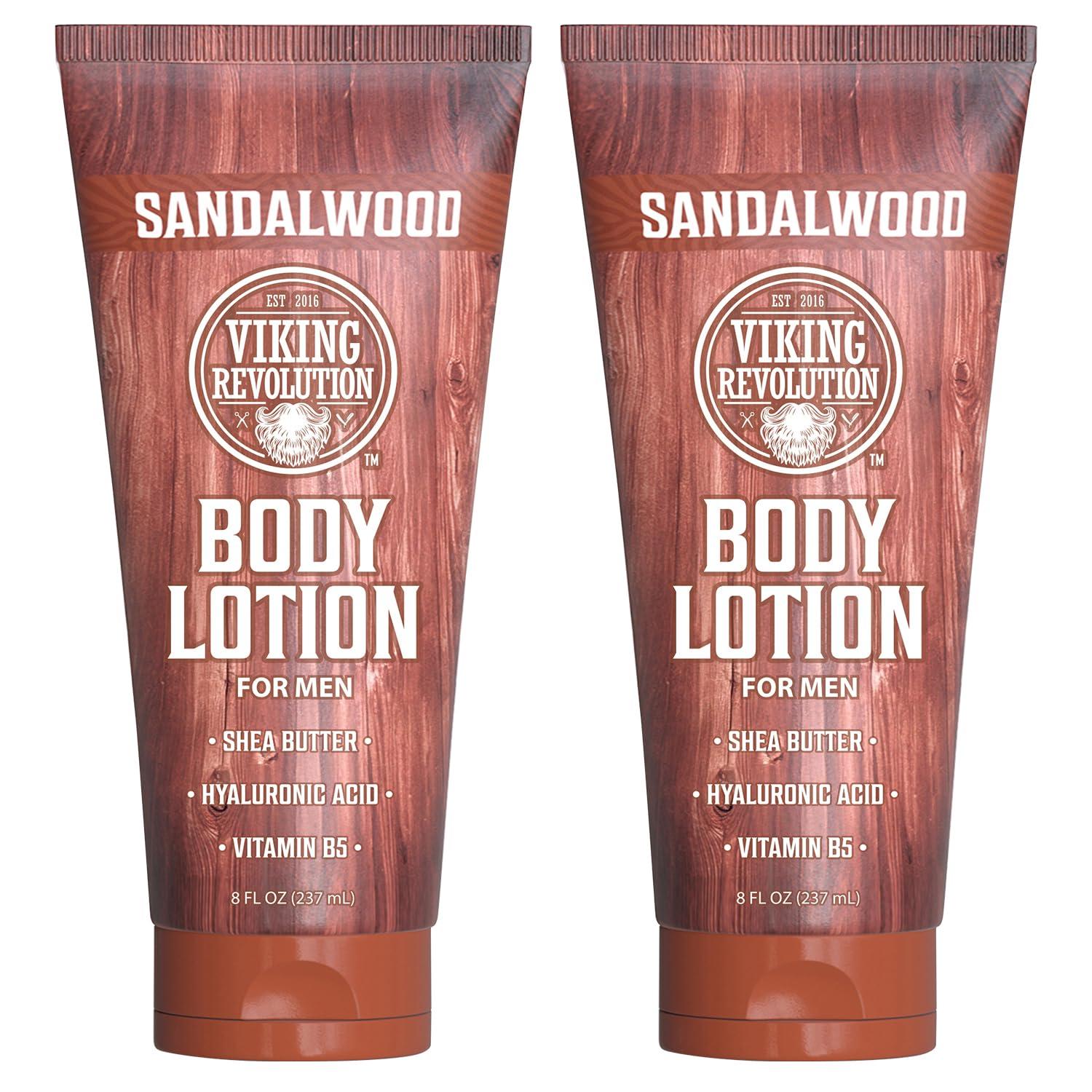 image:imageViking Revolution Sandalwood Body Lotion for Men Mens Lotion for Dry Skin with Shea Butter Hyaluronic Acid and Vitamin B5 Nourishing Mens Body Lotion for Hydrated and Smooth Skin 8oz 1 PackSandalwood