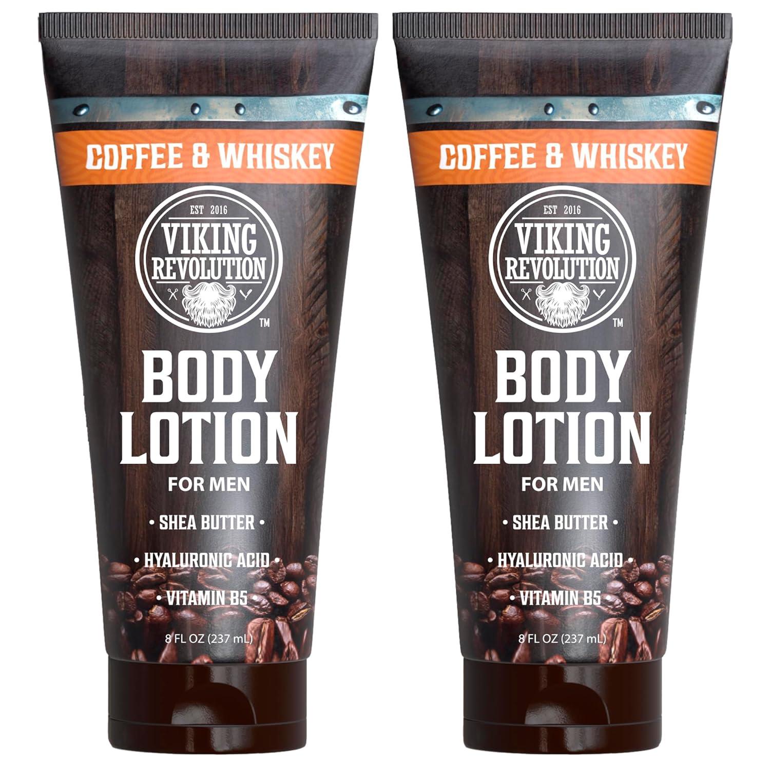 image:imageViking Revolution Sandalwood Body Lotion for Men Mens Lotion for Dry Skin with Shea Butter Hyaluronic Acid and Vitamin B5 Nourishing Mens Body Lotion for Hydrated and Smooth Skin 8oz 1 PackCoffee Whiskey