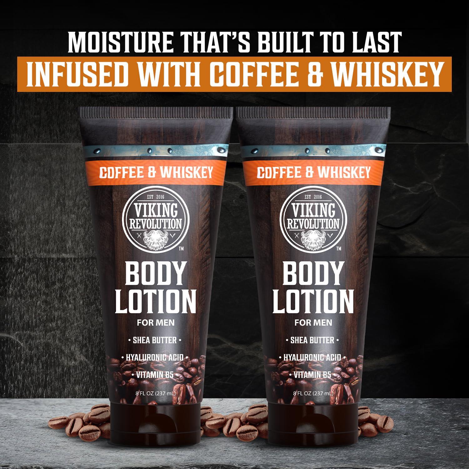 image:imageViking Revolution Sandalwood Body Lotion for Men Mens Lotion for Dry Skin with Shea Butter Hyaluronic Acid and Vitamin B5 Nourishing Mens Body Lotion for Hydrated and Smooth Skin 8oz 1 PackCoffee Whiskey