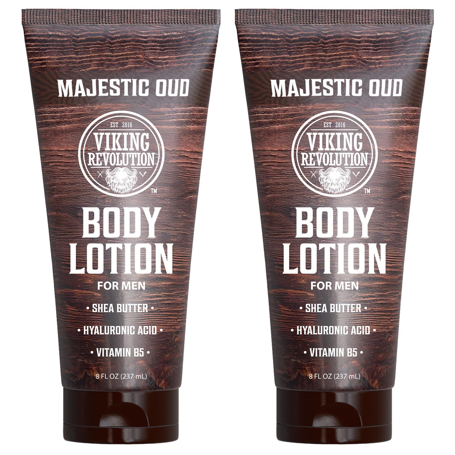 image:imageViking Revolution Sandalwood Body Lotion for Men Mens Lotion for Dry Skin with Shea Butter Hyaluronic Acid and Vitamin B5 Nourishing Mens Body Lotion for Hydrated and Smooth Skin 8oz 1 PackMajestic Oud