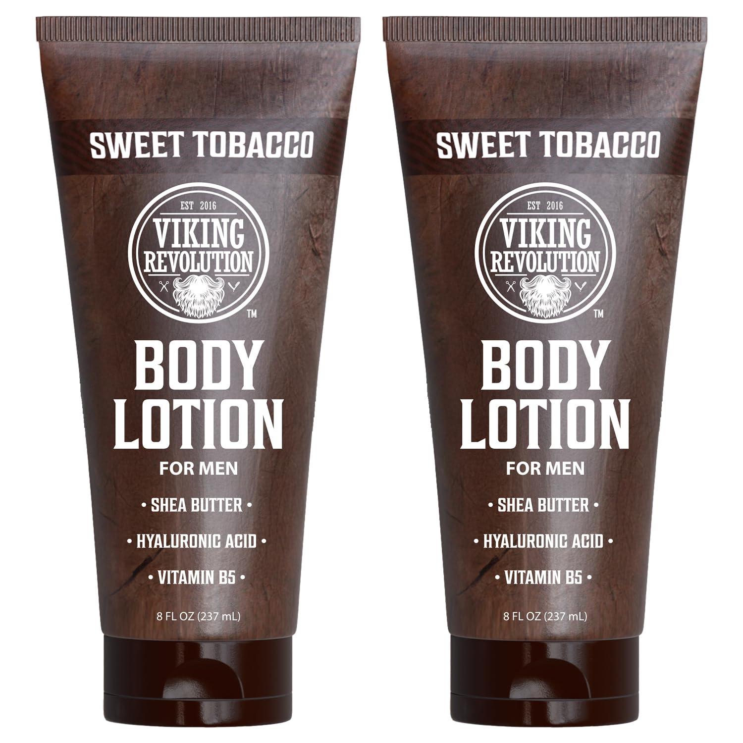 image:imageViking Revolution Sandalwood Body Lotion for Men Mens Lotion for Dry Skin with Shea Butter Hyaluronic Acid and Vitamin B5 Nourishing Mens Body Lotion for Hydrated and Smooth Skin 8oz 1 PackSweet Tobacco
