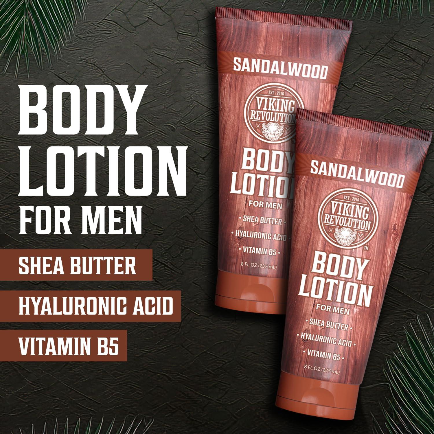image:imageViking Revolution Sandalwood Body Lotion for Men Mens Lotion for Dry Skin with Shea Butter Hyaluronic Acid and Vitamin B5 Nourishing Mens Body Lotion for Hydrated and Smooth Skin 8oz 1 PackSandalwood