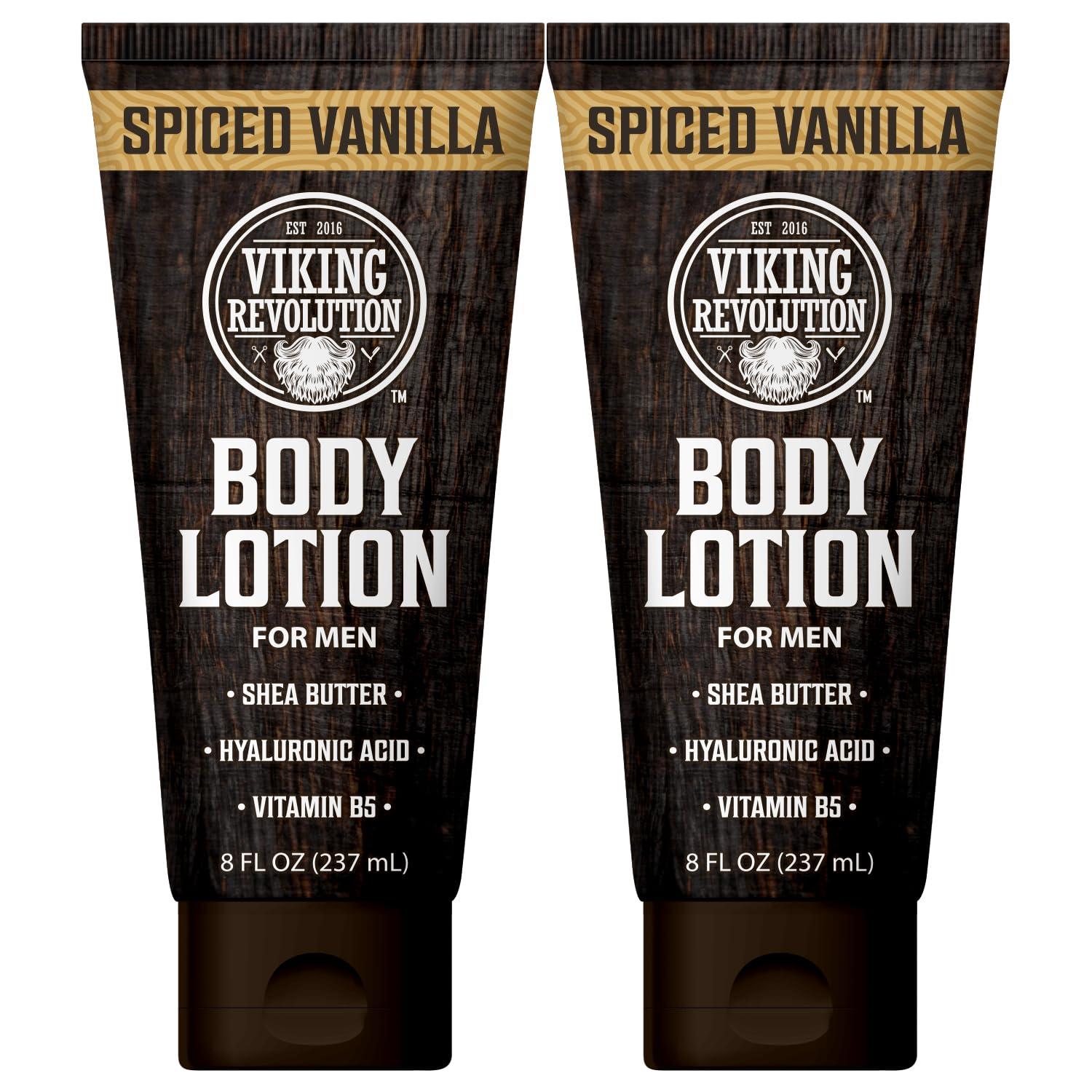 image:imageViking Revolution Sandalwood Body Lotion for Men Mens Lotion for Dry Skin with Shea Butter Hyaluronic Acid and Vitamin B5 Nourishing Mens Body Lotion for Hydrated and Smooth Skin 8oz 1 PackSpiced Vanilla