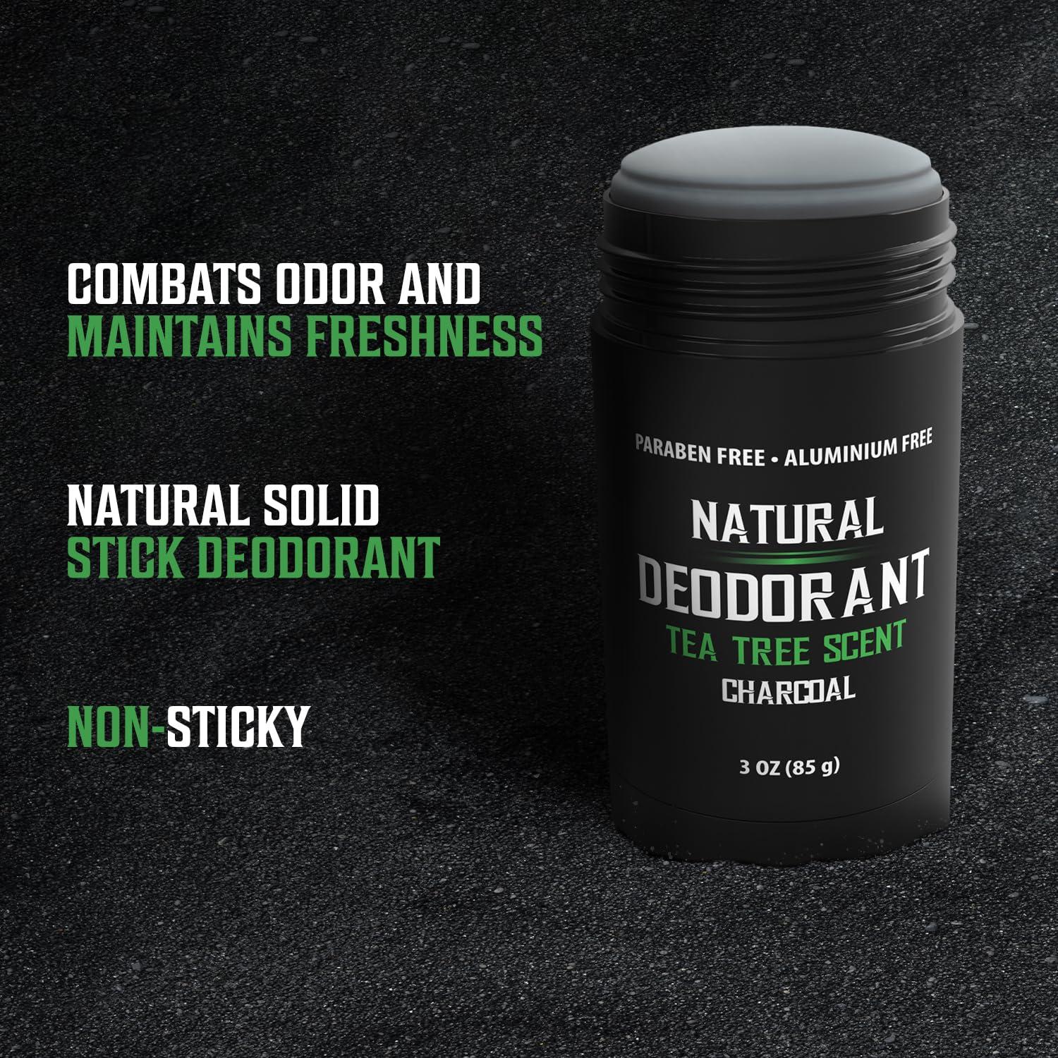 image:imageViking Revolution Tea Tree Deodorant for Men Natural Deodorant for Men Charcoal Deodorant Men with Shea Butter Coconut Oil Baking Soda Beeswax Mens Deodorant Aluminum Free 3oz