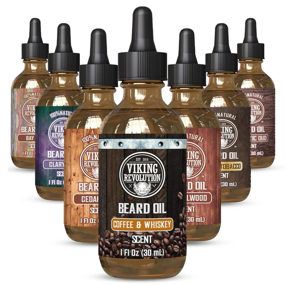 image:imageViking Revolution Majestic Oud Beard Oil for Men Natural Mens Beard Oil with Argan Oil and Jojoba Oil Beard Softener Strengthens and Moisturizes Beard Conditioner for Men Majestic Oud1 PackCoffee Whiskey