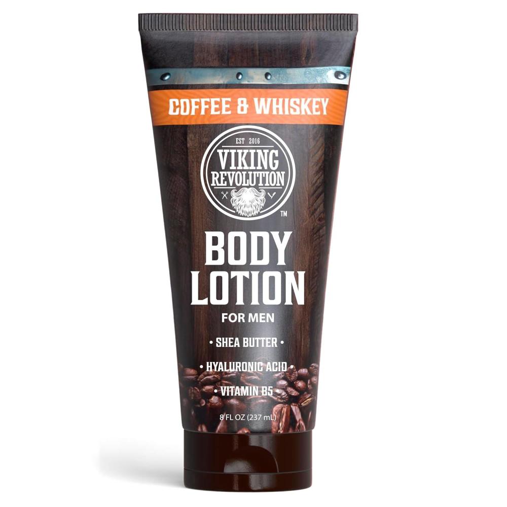 image:imageViking Revolution Sandalwood Body Lotion for Men Mens Lotion for Dry Skin with Shea Butter Hyaluronic Acid and Vitamin B5 Nourishing Mens Body Lotion for Hydrated and Smooth Skin 8oz 1 PackCoffee Whiskey