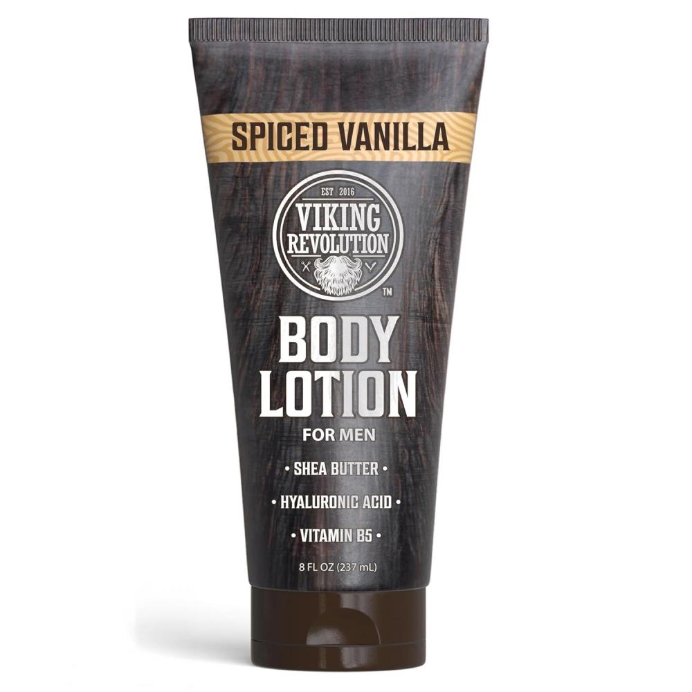 image:imageViking Revolution Sandalwood Body Lotion for Men Mens Lotion for Dry Skin with Shea Butter Hyaluronic Acid and Vitamin B5 Nourishing Mens Body Lotion for Hydrated and Smooth Skin 8oz 1 PackSpiced Vanilla