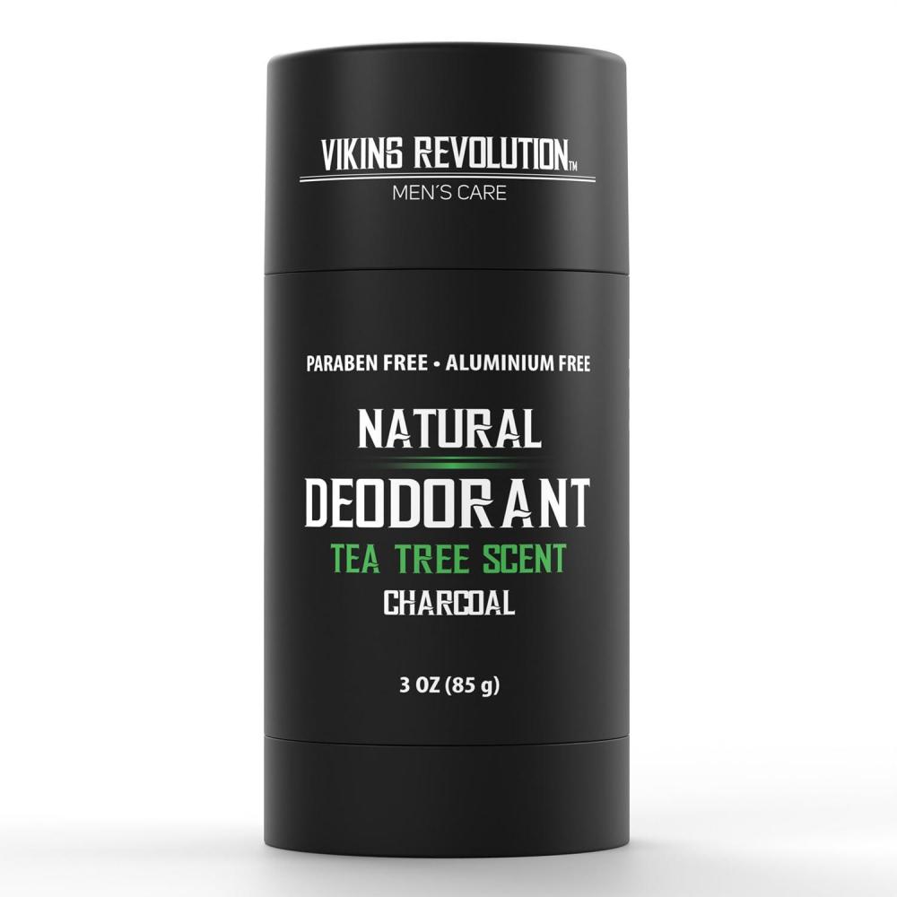 image:imageViking Revolution Tea Tree Deodorant for Men Natural Deodorant for Men Charcoal Deodorant Men with Shea Butter Coconut Oil Baking Soda Beeswax Mens Deodorant Aluminum Free 3oz