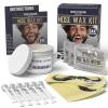 Viking Revolution Nose Hair Waxing Kit for Men – Quick Kit Men with 24 Wax Sticks – Nose Hair Wax Kit Includes Mustache Sticker Guard and Post-Wax Calming Wipes with Aloe Vera (3.5 oz)(0.07 Ounce (Pack of 49))