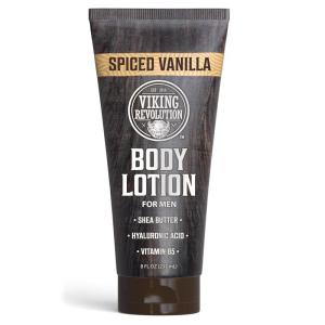 Viking Revolution Sandalwood Body Lotion for Men – Mens Lotion for Dry Skin with Shea Butter, Hyaluronic Acid and Vitamin B5 – Nourishing Mens Body Lotion for Hydrated and Smooth Skin (8oz, 1 Pack)(Spiced Vanilla)
