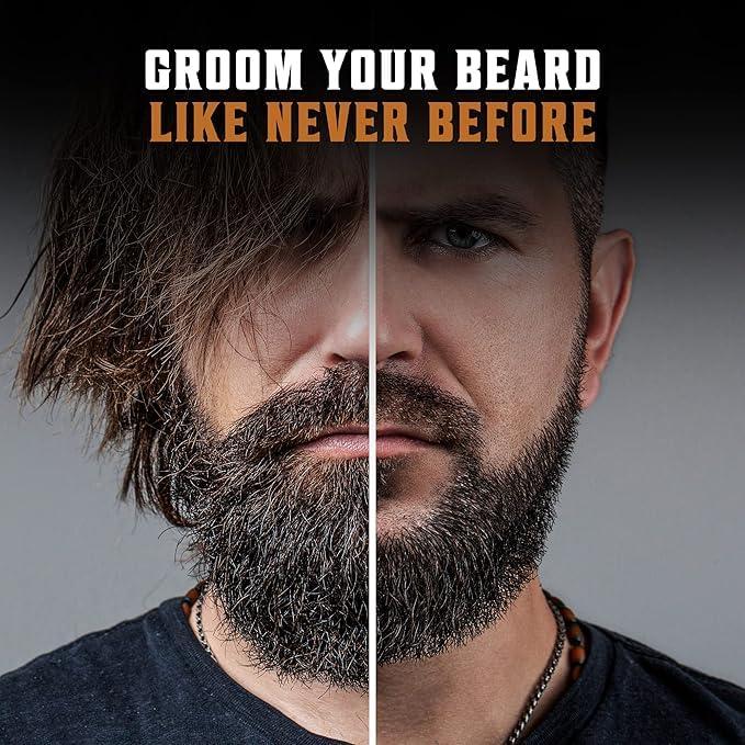 image:imageViking Revolution Beard Comb amp Beard Brush Set for Men Natural Boar Bristle Brush and Dual Action Pear Wood Comb wVelvet Travel Pouch Great for Grooming Beards and MustachesBeard Comb Brush