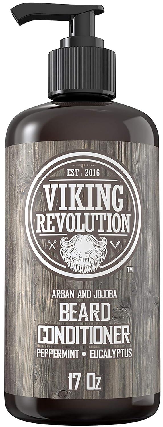 image:imageViking Revolution Beard Wash amp Conditioner Set wArgan amp Jojoba Oils Softens Smooths amp Strengthens Beard Growth Natural Peppermint and Eucalyptus Scent Shampoo 17 ozBeard Conditioner