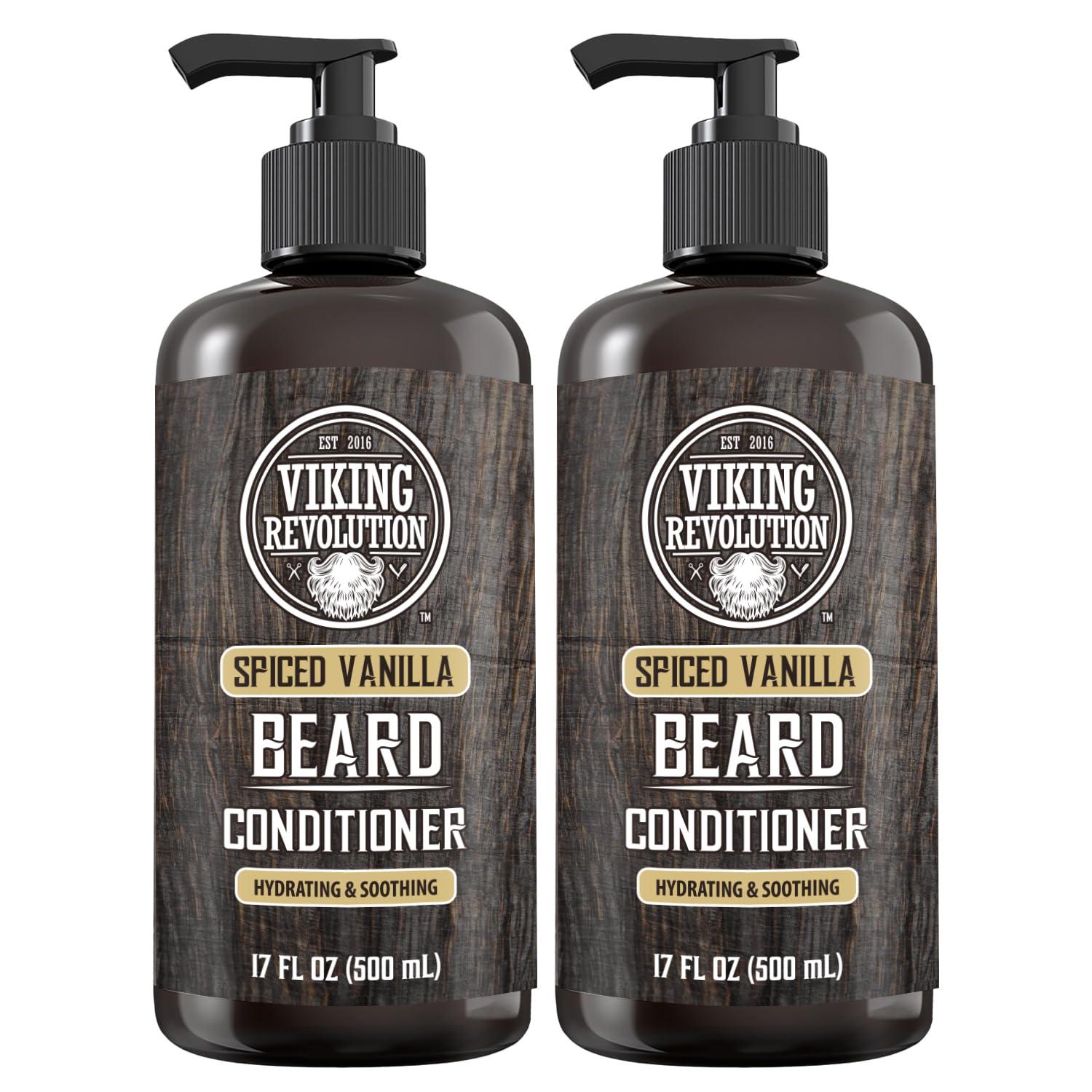 image:imageViking Revolution Beard Wash and Beard Conditioner for Men with Argan Oil and Jojoba Oil Beard Softener and Strengthener Beard Care Beard Shampoo and Conditioner with Beard Oil 17oz Spiced VanillaBeard Conditioner