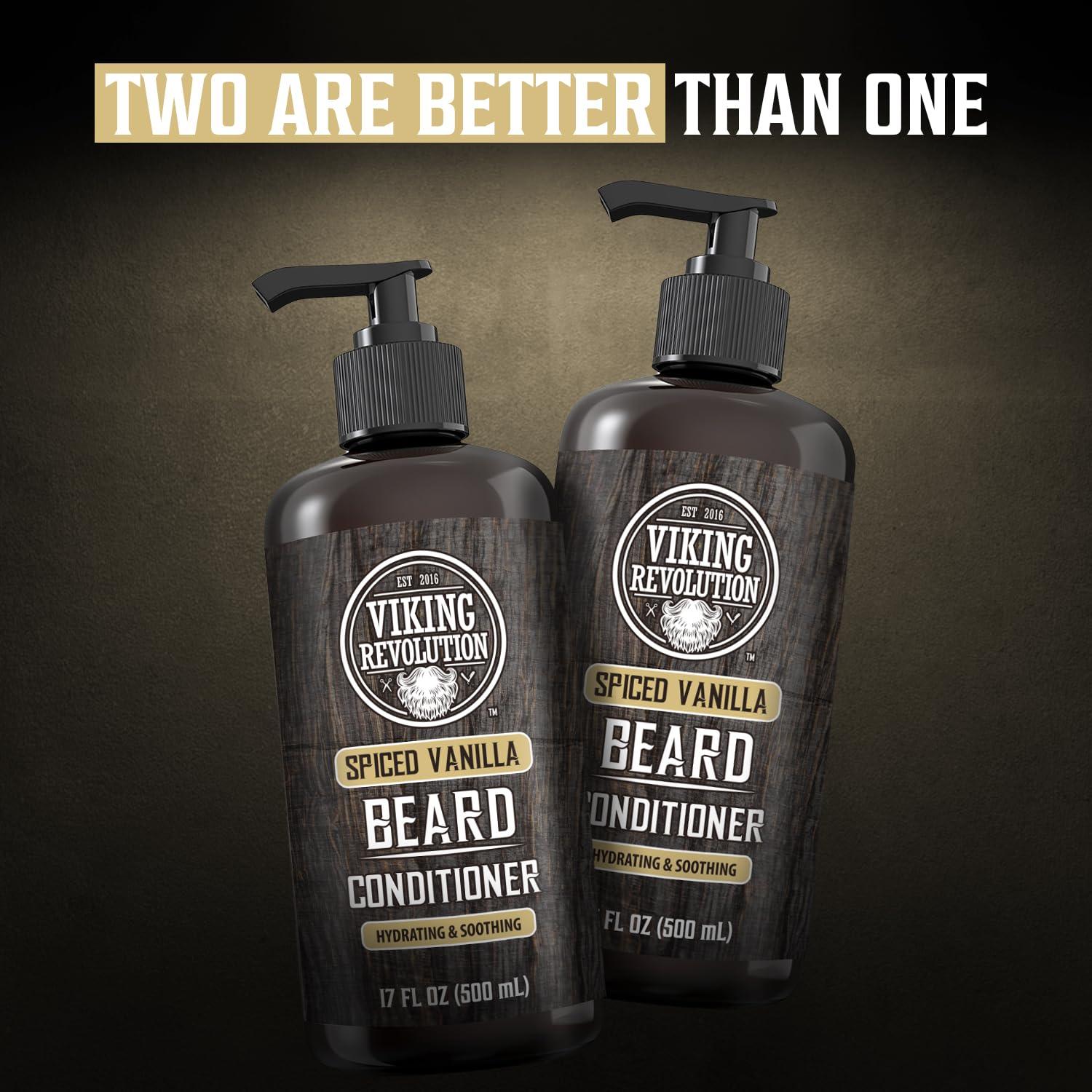 image:imageViking Revolution Beard Wash and Beard Conditioner for Men with Argan Oil and Jojoba Oil Beard Softener and Strengthener Beard Care Beard Shampoo and Conditioner with Beard Oil 17oz Spiced VanillaBeard Conditioner