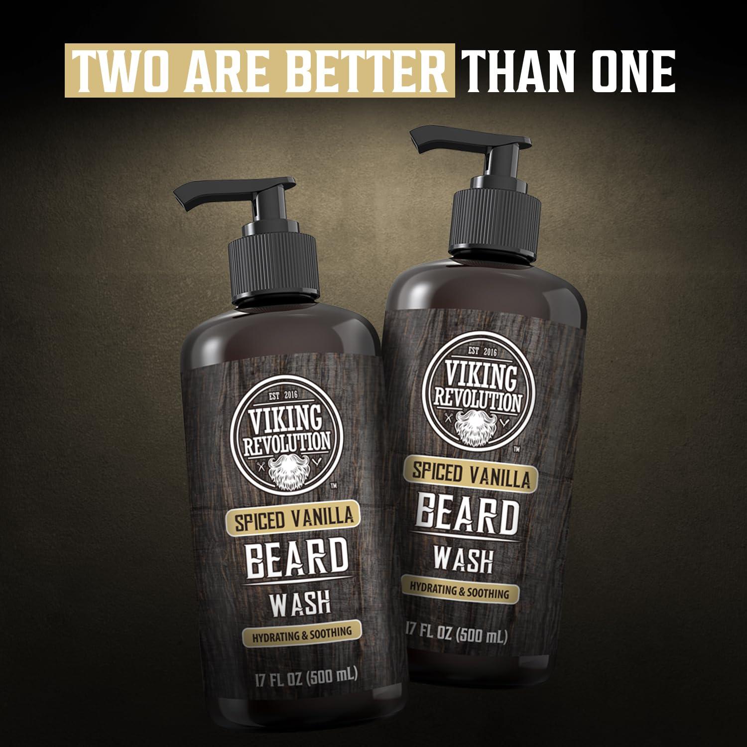 image:imageViking Revolution Beard Wash and Beard Conditioner for Men with Argan Oil and Jojoba Oil Beard Softener and Strengthener Beard Care Beard Shampoo and Conditioner with Beard Oil 17oz Spiced VanillaBeard Wash