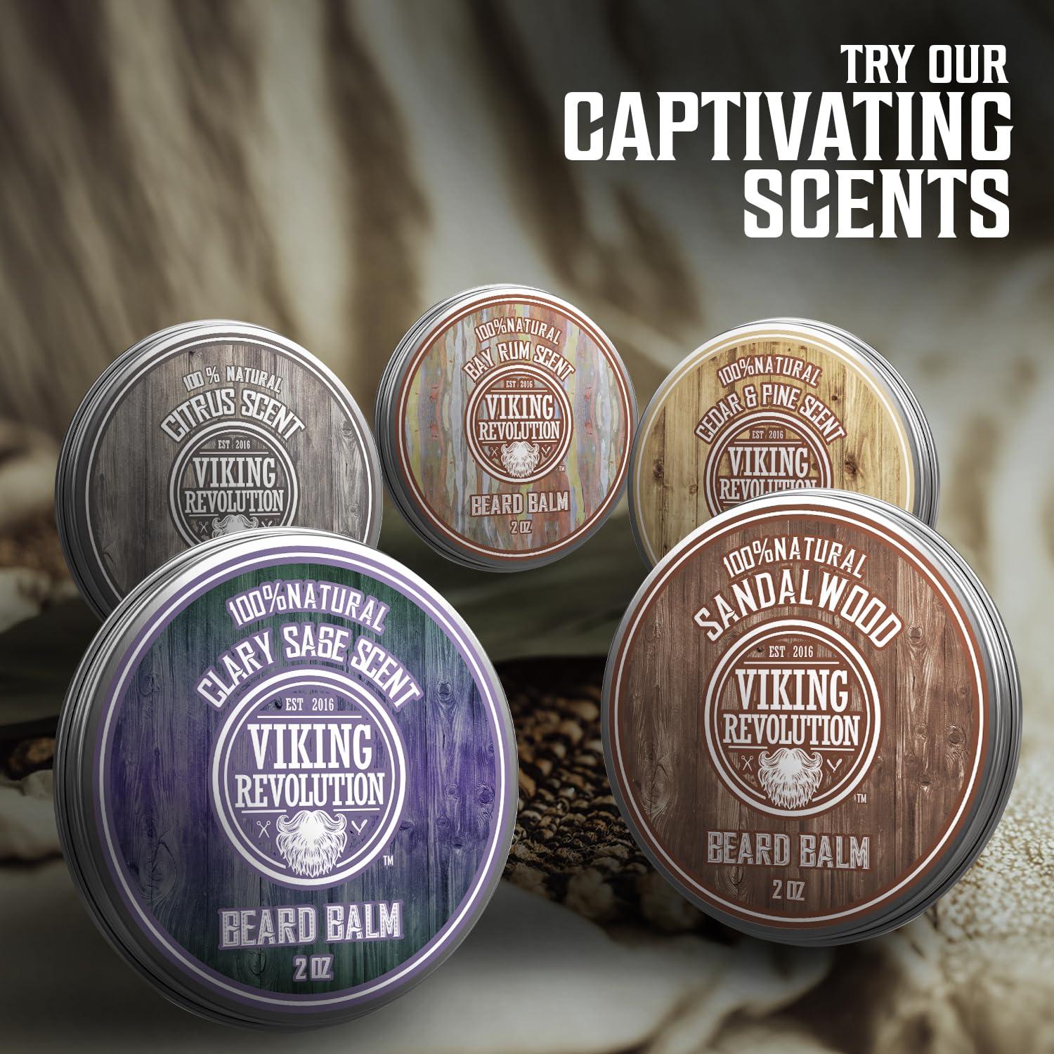 image:imageViking Revolution Sandalwood Beard Balm Beard Butter with Argan Oil Beard Softener for Men with Jojoba Oil Beard Moisturizer for Men with Beeswax Beard Wax for Men 2oz 1 Pack2 Ounce Pack of 2