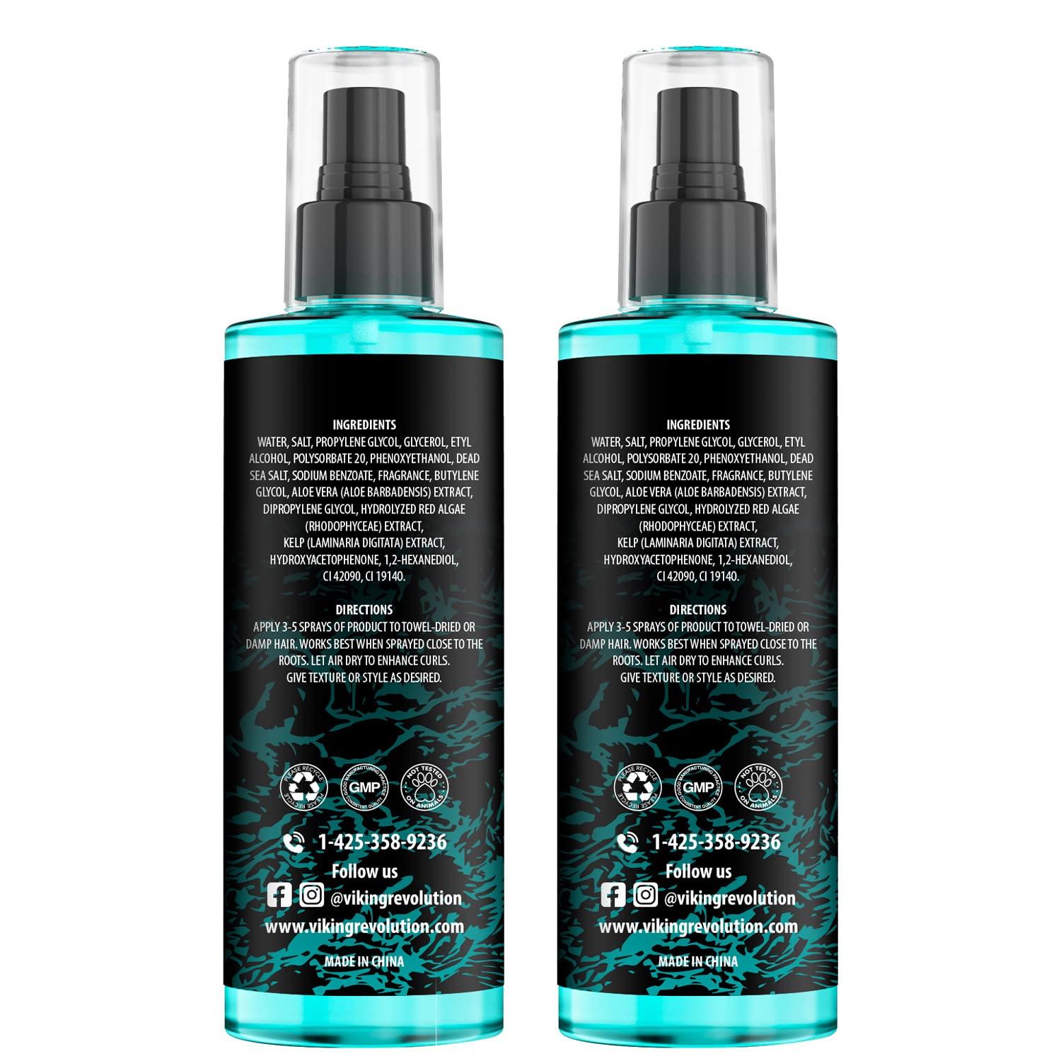 image:imageViking Revolution Sea Salt Spray for Men Hair Texturizing Spray with Kelp Aloe Vera and Red Algae Extract Surf Sprays to Add Volume and Texture for Men and Women Beach Hair 88oz88 Fl Oz Pack of 2