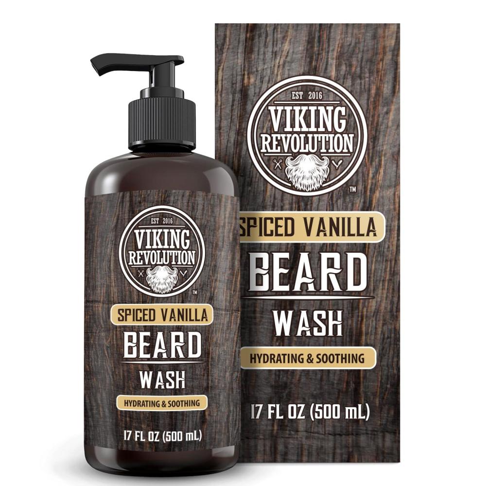 image:imageViking Revolution Beard Wash and Beard Conditioner for Men with Argan Oil and Jojoba Oil Beard Softener and Strengthener Beard Care Beard Shampoo and Conditioner with Beard Oil 17oz Spiced VanillaBeard Wash