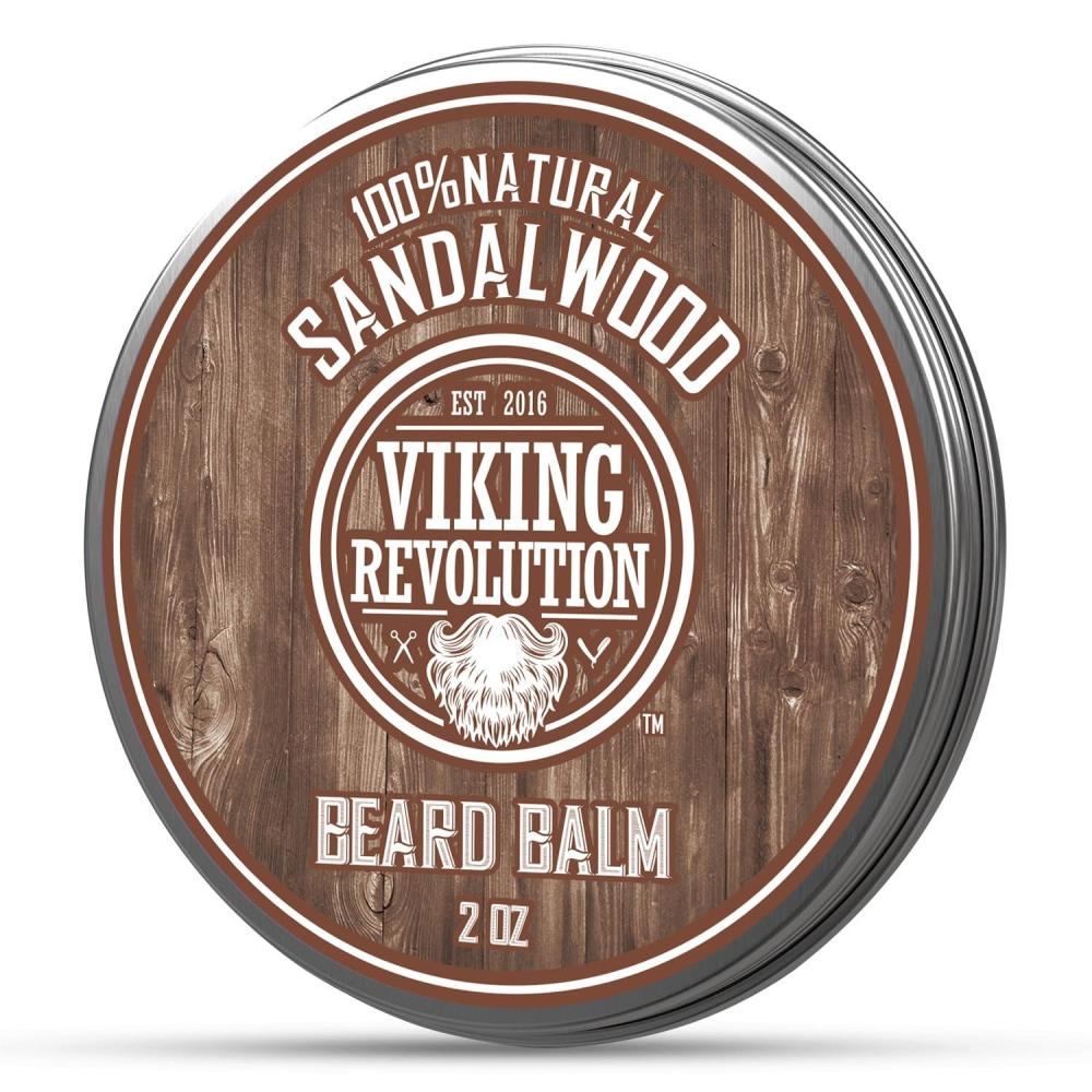 image:imageViking Revolution Sandalwood Beard Balm Beard Butter with Argan Oil Beard Softener for Men with Jojoba Oil Beard Moisturizer for Men with Beeswax Beard Wax for Men 2oz 1 Pack2 Ounce Pack of 1