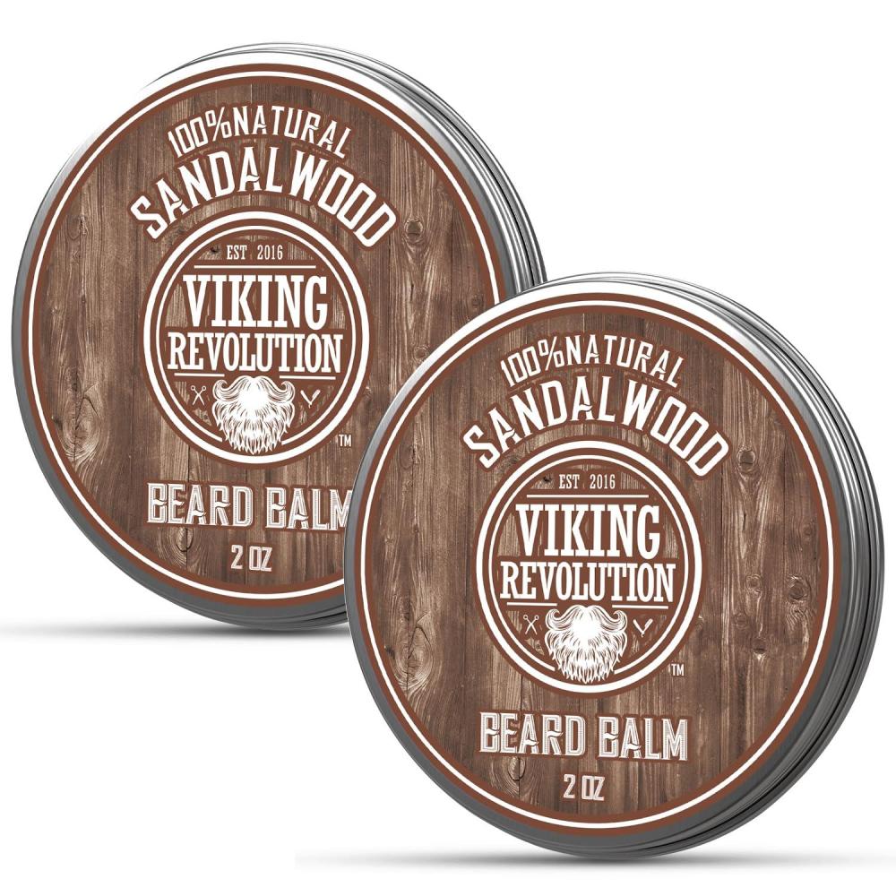 image:imageViking Revolution Sandalwood Beard Balm Beard Butter with Argan Oil Beard Softener for Men with Jojoba Oil Beard Moisturizer for Men with Beeswax Beard Wax for Men 2oz 1 Pack2 Ounce Pack of 2