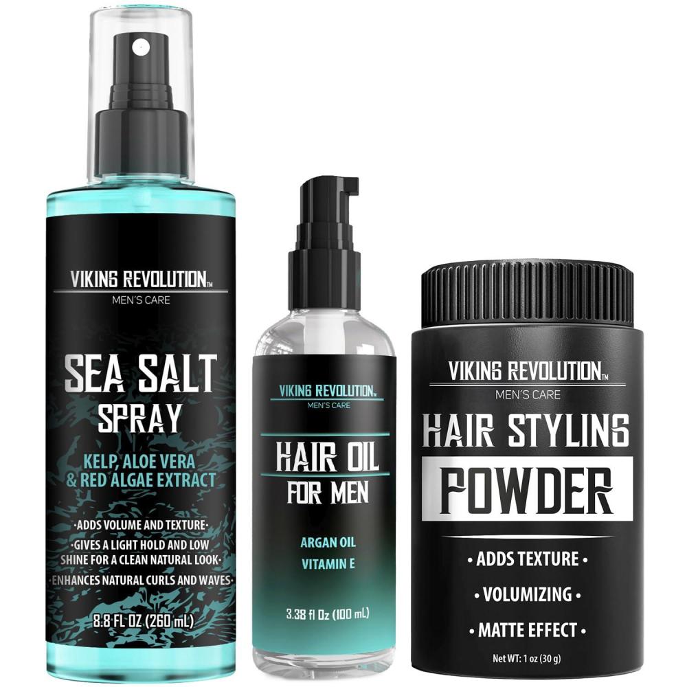 image:imageViking Revolution Sea Salt Spray for Men Hair Texturizing Spray with Kelp Aloe Vera and Red Algae Extract Surf Sprays to Add Volume and Texture for Men and Women Beach Hair 88oz88 Fl Oz 338 Fl Oz 1 Ounce