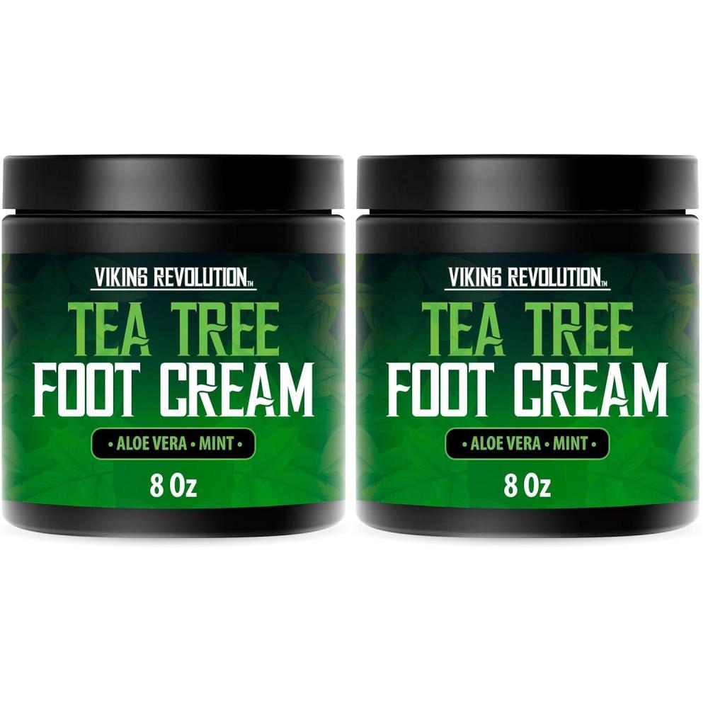 image:imageViking Revolution Tea Tree Foot Cream for Dry Cracked Heels Foot Balm For Cracked Feet Dry Feet Repairing Cream with Aloe Vera and Mint 8oz8 Ounce Pack of 2