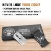 SHAVING REVOLUTION 100 Count Men’s Safety Double Edge Razor Blades for Shaving – Platinum Japanese Stainless Steel Double Razor Shaving Blades for a Smooth, Precise and Clean Shave(50 Count (Pack of 1))