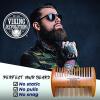 Viking Revolution Beard Comb & Beard Brush Set for Men — Natural Boar Bristle Brush and Dual Action Pear Wood Comb w/Velvet Travel Pouch – Great for Grooming Beards and Mustaches(Beard Comb)