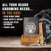Viking Revolution Beard Comb & Beard Brush Set for Men — Natural Boar Bristle Brush and Dual Action Pear Wood Comb w/Velvet Travel Pouch – Great for Grooming Beards and Mustaches(Beard Comb & Brush)