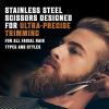 Viking Revolution Beard Comb & Beard Brush Set for Men — Natural Boar Bristle Brush and Dual Action Pear Wood Comb w/Velvet Travel Pouch – Great for Grooming Beards and Mustaches(Beard Comb & Brush)