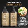 Viking Revolution Beard Wash & Beard Conditioner Set with Argan & Jojoba Oils – Softens and Strengthens – Natural Sandalwood Scent – Beard Shampoo with Beard Oil (17 oz)(Palo Santo)