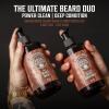 Viking Revolution Beard Wash & Beard Conditioner Set with Argan & Jojoba Oils – Softens and Strengthens – Natural Sandalwood Scent – Beard Shampoo with Beard Oil (17 oz)(Sandalwood)