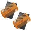 Viking Revolution Beard Comb & Beard Brush Set for Men — Natural Boar Bristle Brush and Dual Action Pear Wood Comb w/Velvet Travel Pouch – Great for Grooming Beards and Mustaches(Beard Comb 2 Pack)