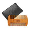 Viking Revolution Beard Comb & Beard Brush Set for Men — Natural Boar Bristle Brush and Dual Action Pear Wood Comb w/Velvet Travel Pouch – Great for Grooming Beards and Mustaches(Beard Comb)