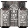 Viking Revolution Beard Wash & Conditioner Set w/Argan & Jojoba Oils – Softens, Smooths & Strengthens Beard Growth – Natural Peppermint and Eucalyptus Scent – Shampoo (17 oz)(Beard Wash and Conditioner)