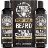 Viking Revolution Beard Wash and Beard Conditioner for Men with Argan Oil and Jojoba Oil – Beard Softener and Strengthener Beard Care Beard Shampoo and Conditioner with Beard Oil (5oz, Spiced Vanilla)(10 Fl Oz (Pack of 2))