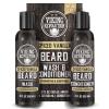 Viking Revolution Beard Wash and Beard Conditioner for Men with Argan Oil and Jojoba Oil – Beard Softener and Strengthener Beard Care Beard Shampoo and Conditioner with Beard Oil (5oz, Spiced Vanilla)(5 Fl Oz (Pack of 2))
